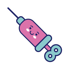 injection medical kawaii line and fill style icon