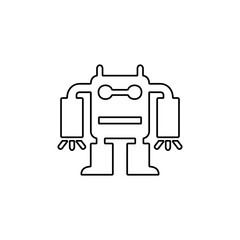 Robotics icon. Chat bot, customer service symbol for web and mobile UI design.