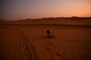baby in desert