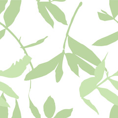 Abstract seamless pattern with leaves. Vector background for various surface. Trendy hand drawn textures.