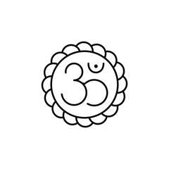 om, yoga line illustration icon on white background