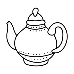 coffee in teapot drink line style icon