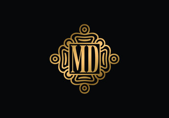 Initial Monogram Letter M D Logo Design Vector Template. M D Letter Logo Design 