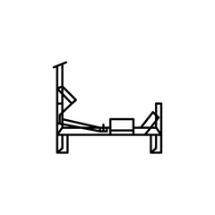 pilates tower line illustration icon on white background