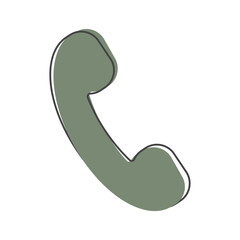Handset vector icon. Phone icon in flat style cartoon style on white isolated background.