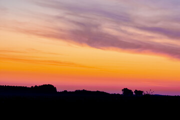 Sunset over Polish countryside - Choczewo, Pomerania, Poland