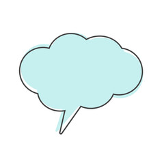 Vector icon cloud conversation. Cloud of speech cartoon style on white isolated background. Layers grouped for easy editing illustration. For your design.