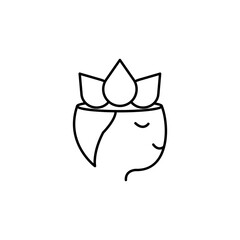 meditation, yoga line illustration icon on white background