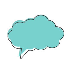Vector icon cloud conversation. Cloud of speech cartoon style on white isolated background. Layers grouped for easy editing illustration. For your design.