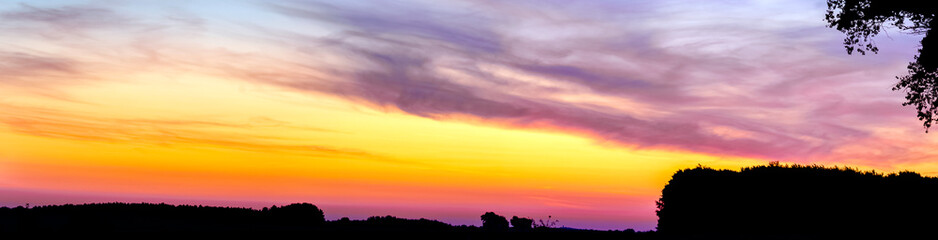 Fototapeta na wymiar Sunset over Polish countryside - Choczewo, Pomerania, Poland