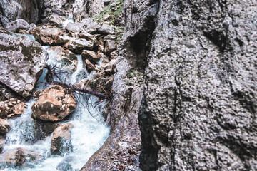 Power of the water in the Höllentalklamm below the Zugspitze
