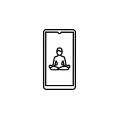 Fototapeta premium smartphone line illustration icon on white background