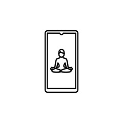 smartphone line illustration icon on white background