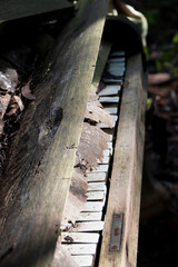 Decaying piano outdoors