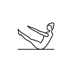 yoga line illustration icon on white background