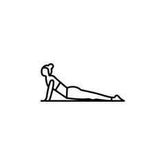 yoga pose line illustration icon on white background