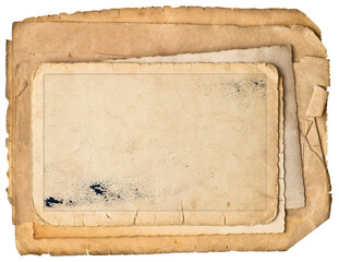 Old photo frame field for your picture image Used paper sheets