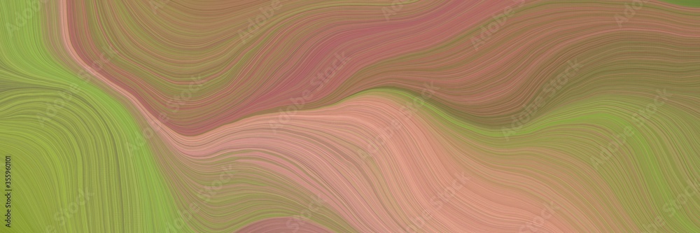 Poster soft creative waves graphic with curvy background design with pastel brown, dark salmon and dark kha