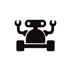 Robotics icon. Chat bot, customer service symbol for web and mobile UI design.