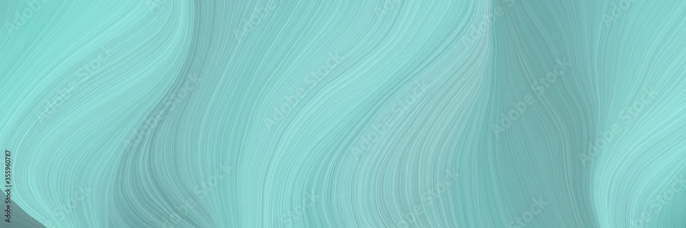 Poster soft creative waves graphic with modern curvy waves background design with sky blue, cadet blue and 