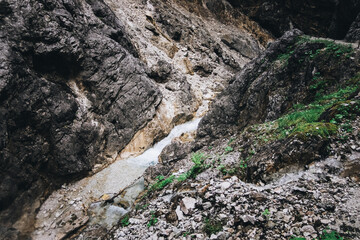 Power of the water in the Höllentalklamm below the Zugspitze