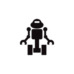Robotics icon. Chat bot, customer service symbol for web and mobile UI design.