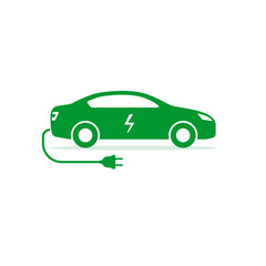 Electric car icon, Vector isolated electro car symbol