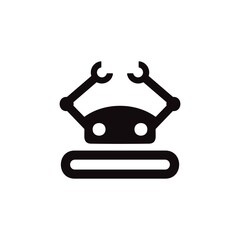 Robotics icon. Chat bot, customer service symbol for web and mobile UI design.