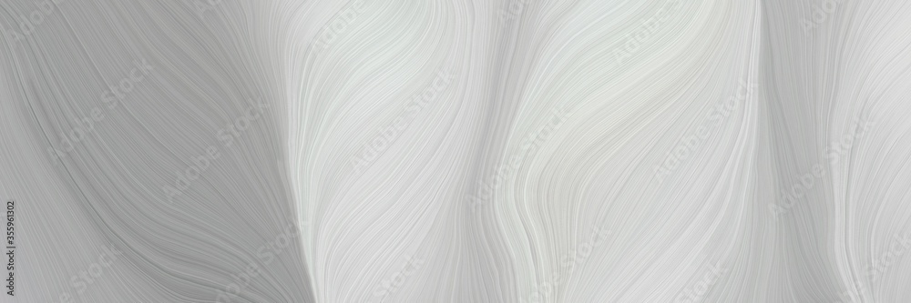 Poster soft artistic art design graphic with modern soft curvy waves background design with silver, light slate gray and linen color