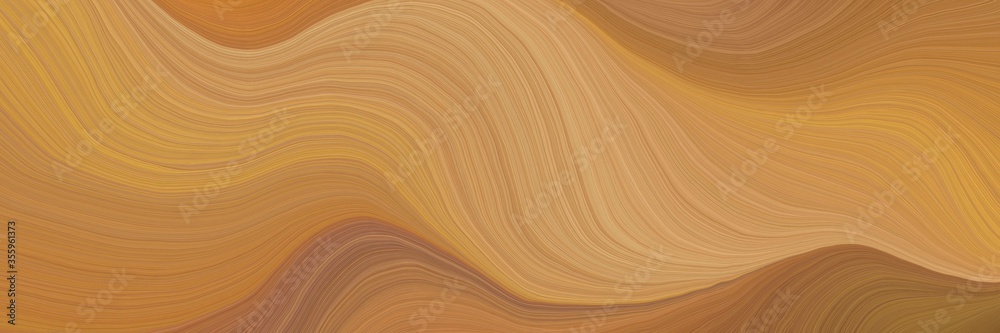 Poster soft abstract artistic waves graphic with modern soft curvy waves background design with peru, brown
