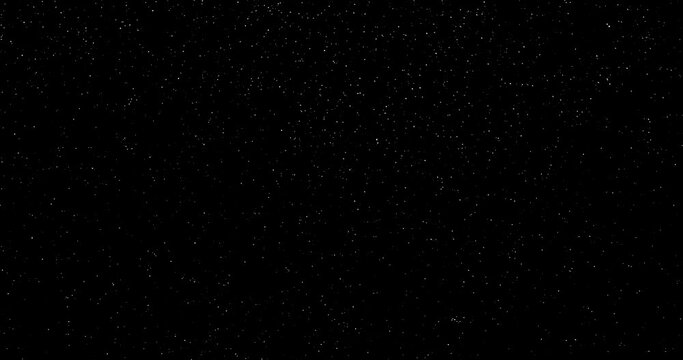 Abstract motion background shimmering stars. 4K shinning particles star effect against a black space background.
