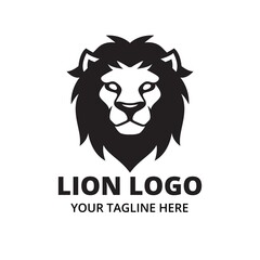 Black and white lion head logo - 355962105