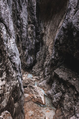 Power of the water in the Höllentalklamm below the Zugspitze