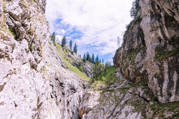View through a stony valley