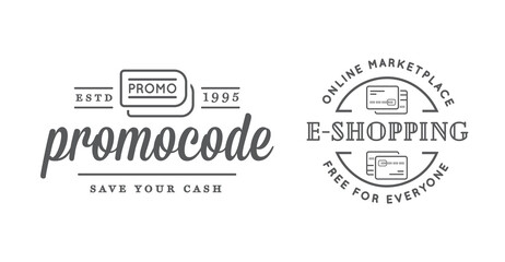 Set of E-Commerce Online Shopping Signs with Icons.