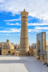 Kalan minaret, a part of the Po-i-Kalan architectural ensemble, Bukhara, Uzbekistan