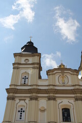 Fototapeta na wymiar church, church tower, sky, heaven above the church