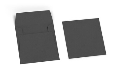 Blank paper square envelope mockup