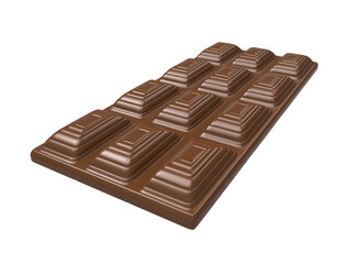 Tablet chocolate on a white background - 3D Rendering