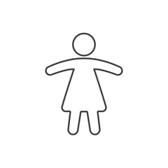 Girl silhouette icon. Vector Illustration