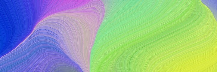 colorful vibrant artistic art design graphic with smooth swirl waves background illustration with light green, strong blue and light pastel purple color