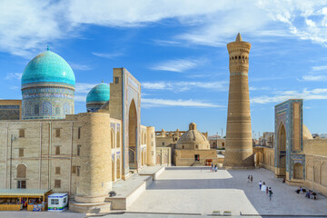 Po-i-Kalan architectural ensemble with Mir-i-Arab Madrasah and Kalan minaret, Bukhara, Uzbekistan