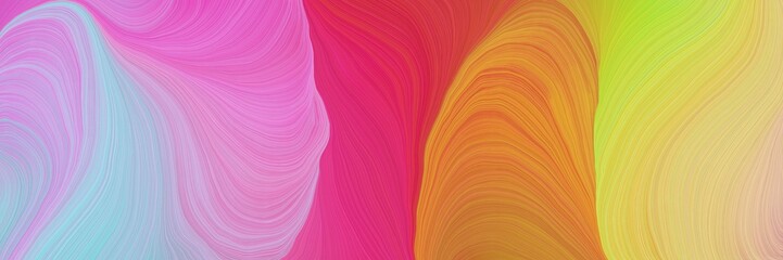 colorful vibrant abstract art waves graphic with modern soft curvy waves background illustration with pastel violet, peru and moderate pink color