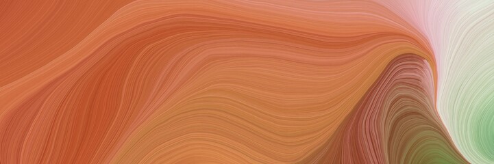 colorful vibrant abstract art waves graphic with elegant curvy swirl waves background illustration with peru, pastel gray and brown color