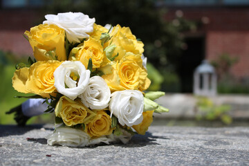 bouquet of white yellow flowers