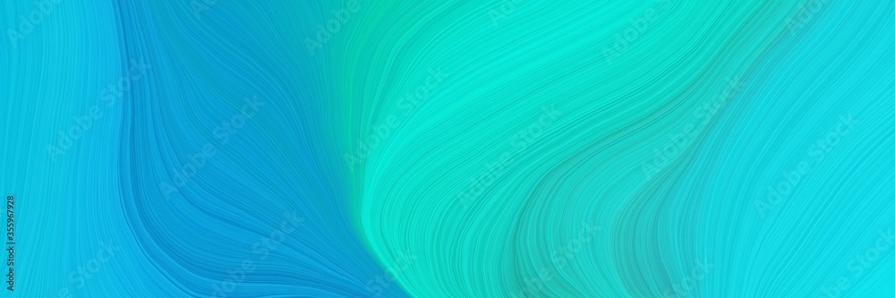 Poster colorful vibrant abstract art waves graphic with modern soft swirl waves background design with dark