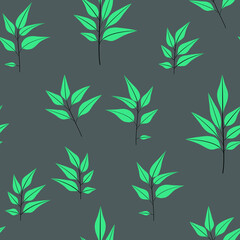 Texture with flowers and plants. Floral ornament. Original flowers vector pattern.