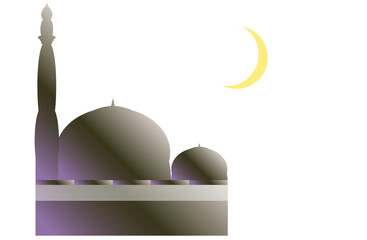 Islamic religion. Mosque and crescent moon. Vector.EPS 10
