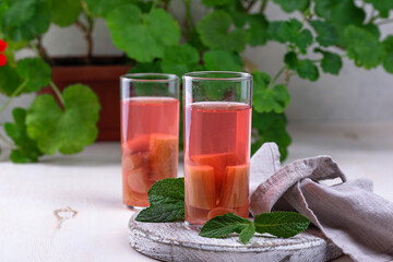 Healthy vitamin rhubarb summer drink