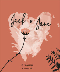 Wedding invitation card template.